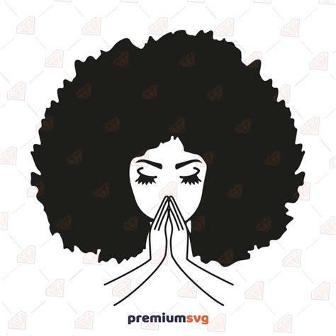 Black Girl Praying Svg Black Woman Praying Hands Svg Premiumsvg