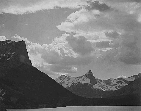 Ansel Adams St Mary S Lake Ansel Adams Glacier National Park Montana Black And White Landscape