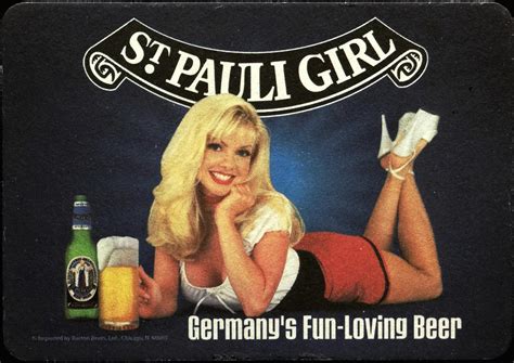 st pauli girl beer coaster and postcard with photo of ang… flickr