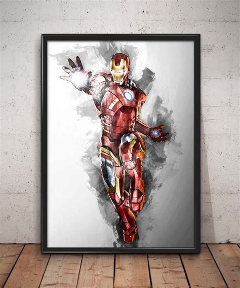 Iron Man Print Tony Stark Art Print Wall Art Home Decor Poster