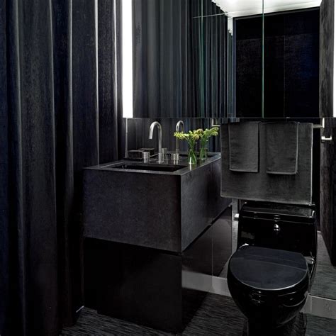 All Black Bathroom Home Design Ideas