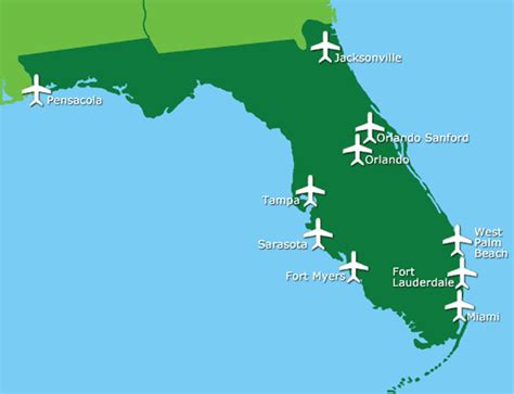 Map Of Airports In Florida Airportinfo Com