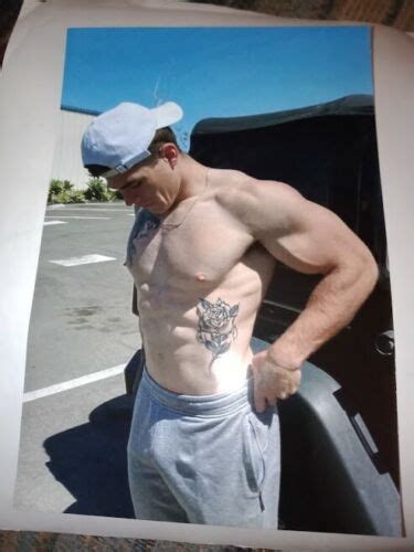 Grey Sweatpants Bulge TATTED Male Muscular Beefcake Jock FOUND PHOTO