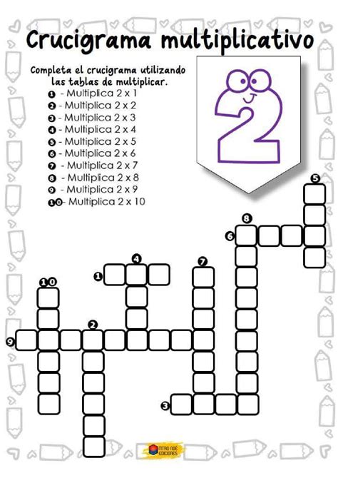 Crucigrama Multiplicativo 001 Imagenes Educativas