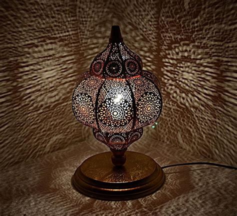 Moroccan Bedside Home Metal Lamp Ethnic Floor Desk Night Table Etsy