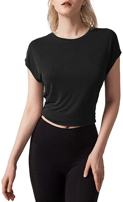 Oyanus Womens Sexy Open Back Workout Tops Backless Yoga Shirts Ebay
