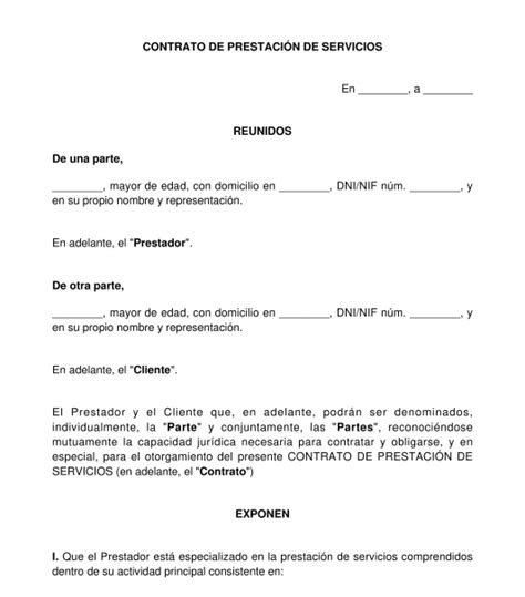 Modelo Para Elaborar Contrato De Prestacion De Servicios By Mariela