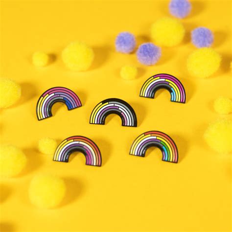 Non Binary Rainbow Enamel Pins Variations