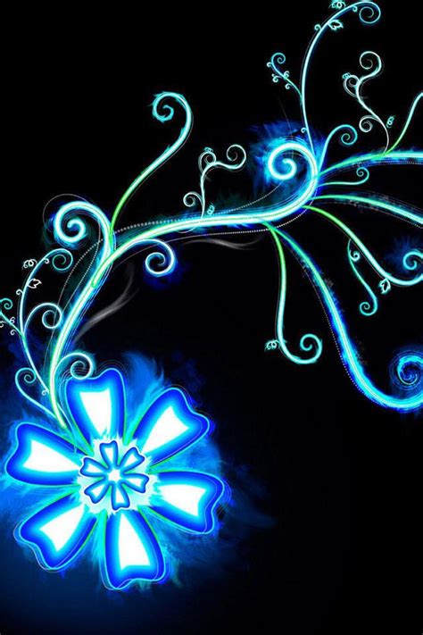 Neon Blue Flower Background Neon Backgrounds Retina