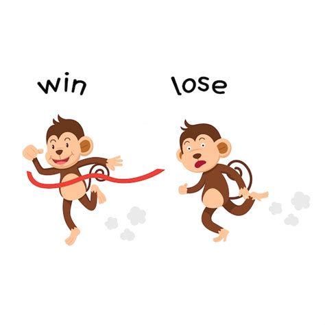 Premium Vector Opposite Win And Lose Vector Illustration