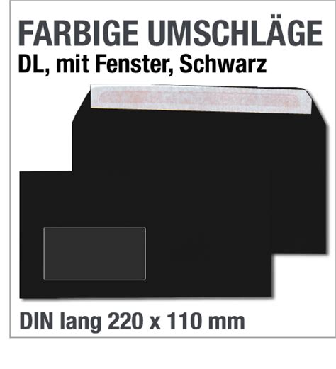 Schweiz oder österreich aussieht, weiß ich nicht. Schwarze Fensterumschläge, DIN lang: 220 x 110 mm