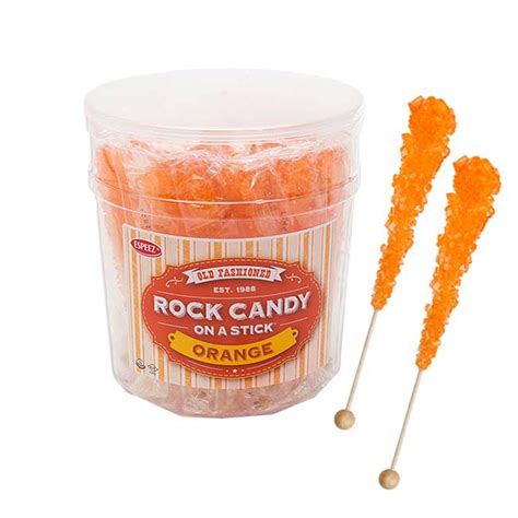 Rock Candy On A Stick Orange Grandpa Joes Candy Shop