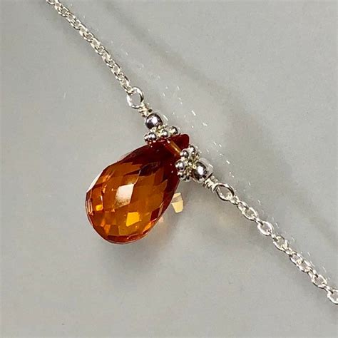 Genuine Padparadscha Sapphire Necklace Floating Sapphire Etsy