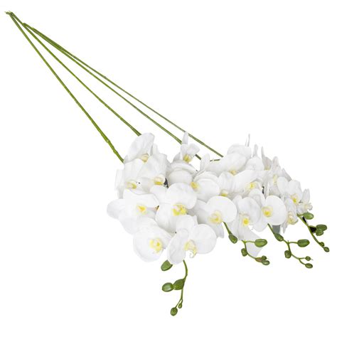 White Orchid Silk Flower 9 Heads Royal Imports