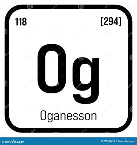 Oganesson Og Periodic Table Element Stock Vector Illustration Of
