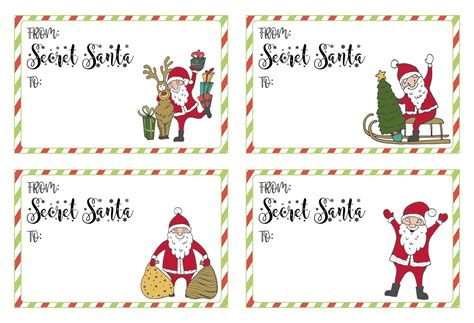 Printable Secret Santa Gift Tags