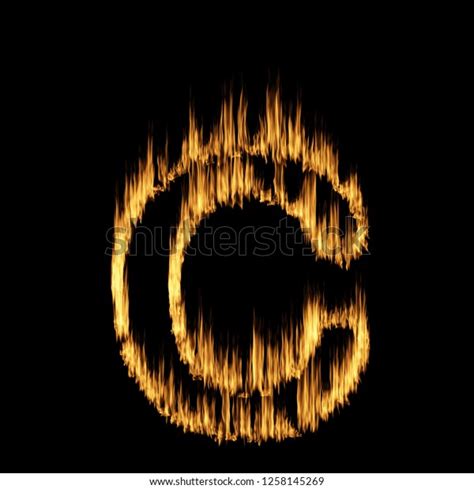 Burning Letters Fire Flame Digit Number Stock Illustration 1258145269
