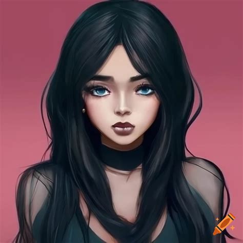 Portrait Of A Girl With Black Hair