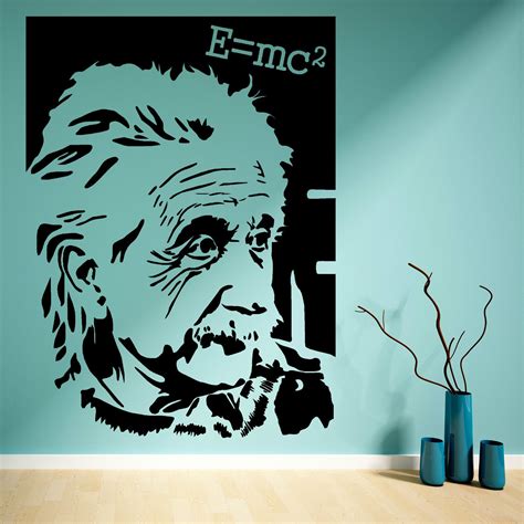 Albert Einstein Emc2 Vinyl Wall Art Sticker Mural Decal Portrait Ebay