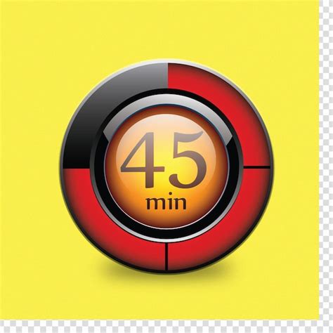 Ícone de timer de 45 minutos PSD Premium