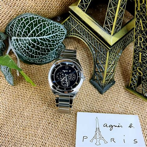 【agnès b 】巴黎時尚太陽能腕錶 v14j 0cg0d 40mm 現代鐘錶