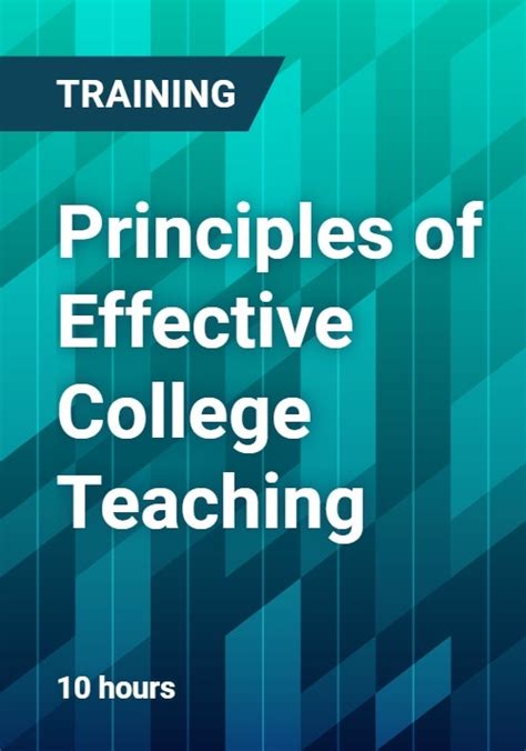 Principles Of Effective College Teaching Research And Markets