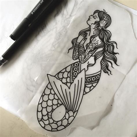 Pin By Bartek Bugajski On Inked Traditional Mermaid Tattoos Mermaid Tattoo Tattoos