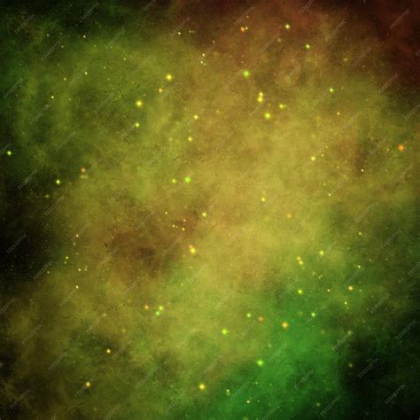 Premium Photo Abstract Yellow Green Nebula And Stars Background