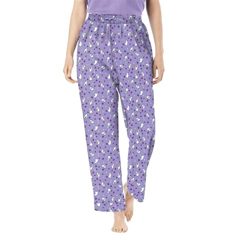 Dreams And Co Dreams And Co Womens Plus Size Cotton Poplin Pj Pant