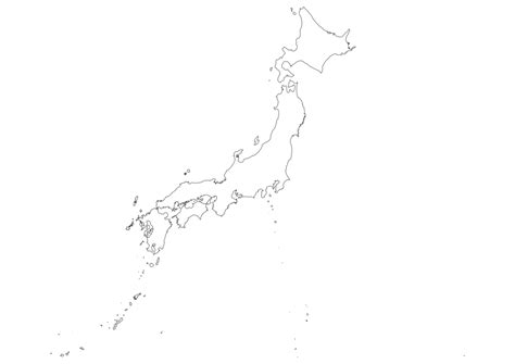 Blank Map Of Japan Svg Vector Outline Map