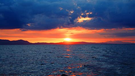 2560x1440 Sunset Evening Sky Reflections Seascape 1440p Resolution Hd