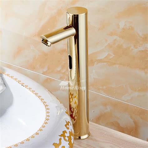 Xt technology helps keep your bathroom clean by giving you three ways to operate your bathroom faucet: Touchless Bathroom Faucet gold polished brass hands free ...