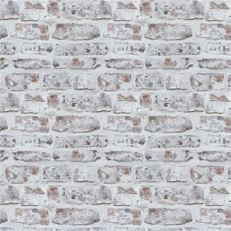 An All Over Wallpaper Featuring A Contemporary Whitewashed Brick Design