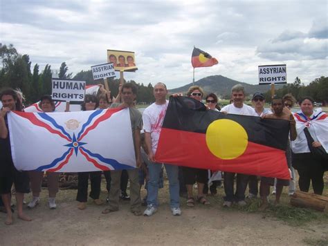 Assyrian Australians Demonstrating In Solidarity With Aboriginal