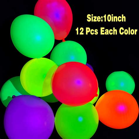 Glow Party Balloons 10 Inch Uv Neon Fluorescent Blacklight Party