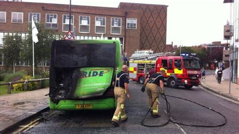 Electric Bus Catches Fire In York City Centre Bbc News