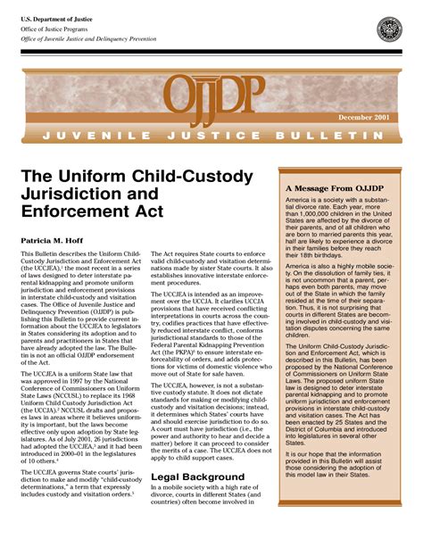 The Uniform Child Custody Jurisdiction And Enforcement Act Slides Law