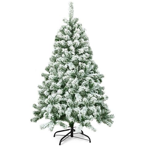 45 Ft Green Unlit Snow Flocked Artificial Christmas Tree Hinged