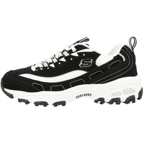 Skechers Dlites Biggest Fan Blackwhite Textile Trainers Shoes Awesome Shoes