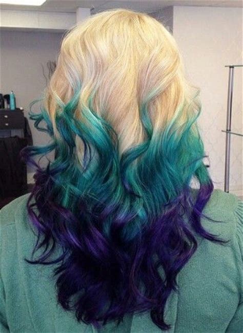 If you have blonde hair, you may have heard about purple shampoo, but do you know about its benefits and how often you should use it? Blonde teal blue purple dyed ombre hair color @iluvpibbles ...