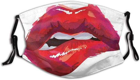 adult mask lips woman biting lips print fabric cotton face masks washable cloth masks for men