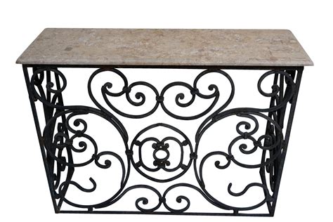 Wrought Iron Console with Rosa Zarci Marble Top | Wrought ...