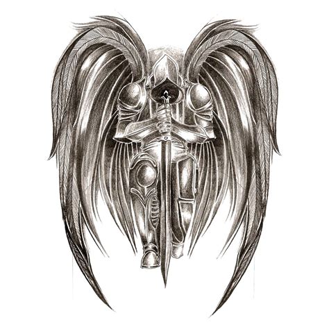 Angel Warrior Tattoo Guardian Angel Tattoo Warrior Tattoos Badass