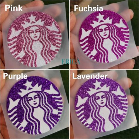Starbucks Htv Glitter Logo Decal Tumbler Decal Cold Cup Etsy