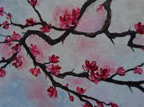 Sakura Painting Cherry Tree Blossom Art Original Artwork Pink Etsy
