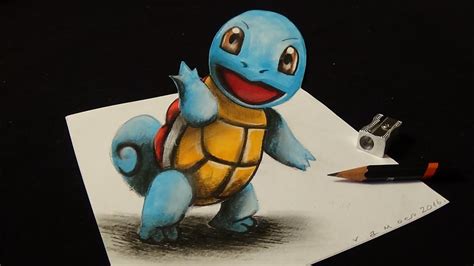 Don't let this chance to improve your cute cartoon drawings pass you by. How I Draw a 3D SQUIRTLE, Art Drawing - YouTube