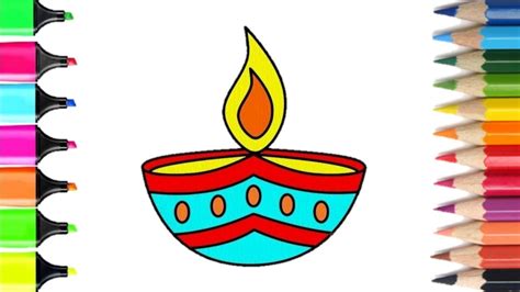 Diwali Diya Drawing How To Draw Easy Diya For Diwali Step By Step