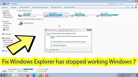 Fix Windows Explorer Has Stopped Working Black Screen Windows 7 Youtube