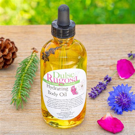 Best Natural Hydrating Body Oil Handmade In Maine Botanical Rich