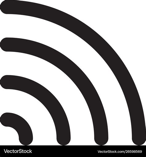 Flat Line Wifi Wireless Internet Signal Icon Vector Image